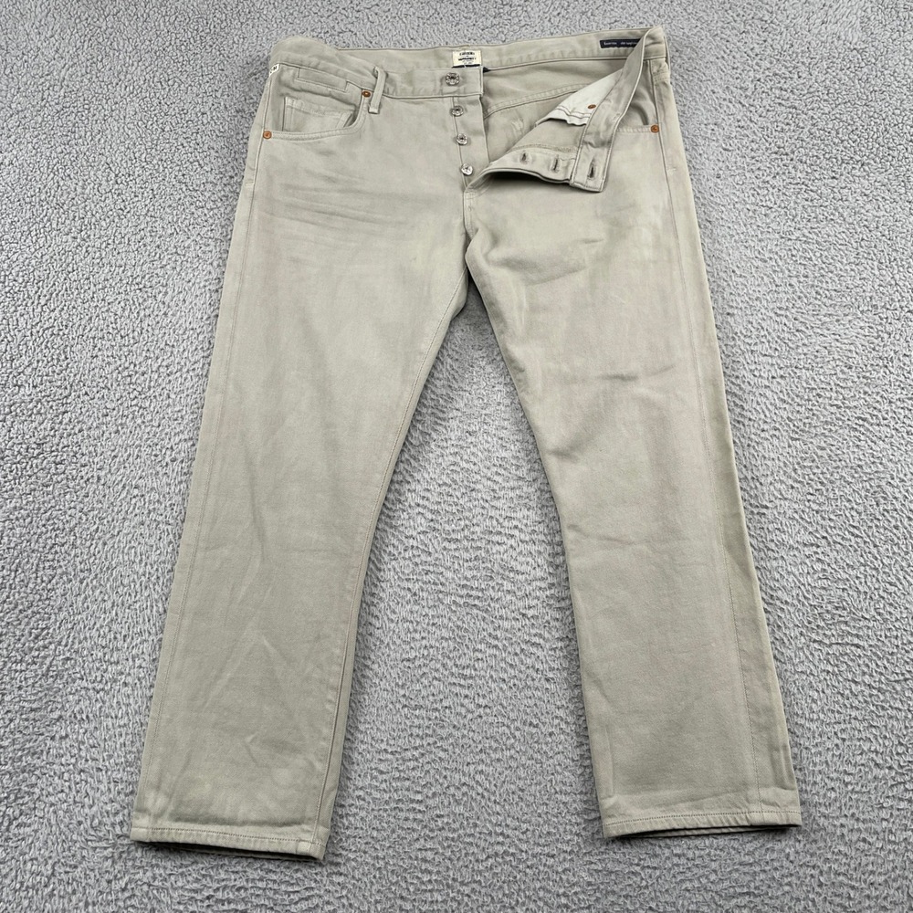 Citizens of Humanity Pants Women 36 Beige Emerson Slim Boyfriend Premium Vintage